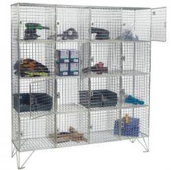 16 Compartment Wire Mesh Locker