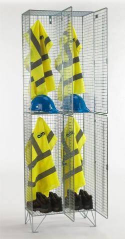 Wire Mesh Lockers - 2 Door 305mm Deep  Warehouse Ladder
