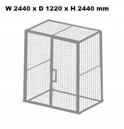 4 Sided Eurocage Mesh Security Cage - Painted Warehouse Ladder