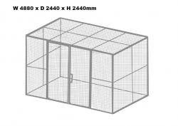 4 Sided Eurocage Mesh Security Cage - Painted Warehouse Ladder