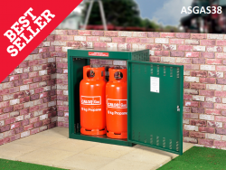 Gas Storage Cage - 2 x 19KG Propane Cage - Calor Approved   Warehouse Ladder