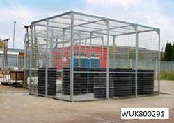 External Storage Cage - Galvanised Warehouse Ladder